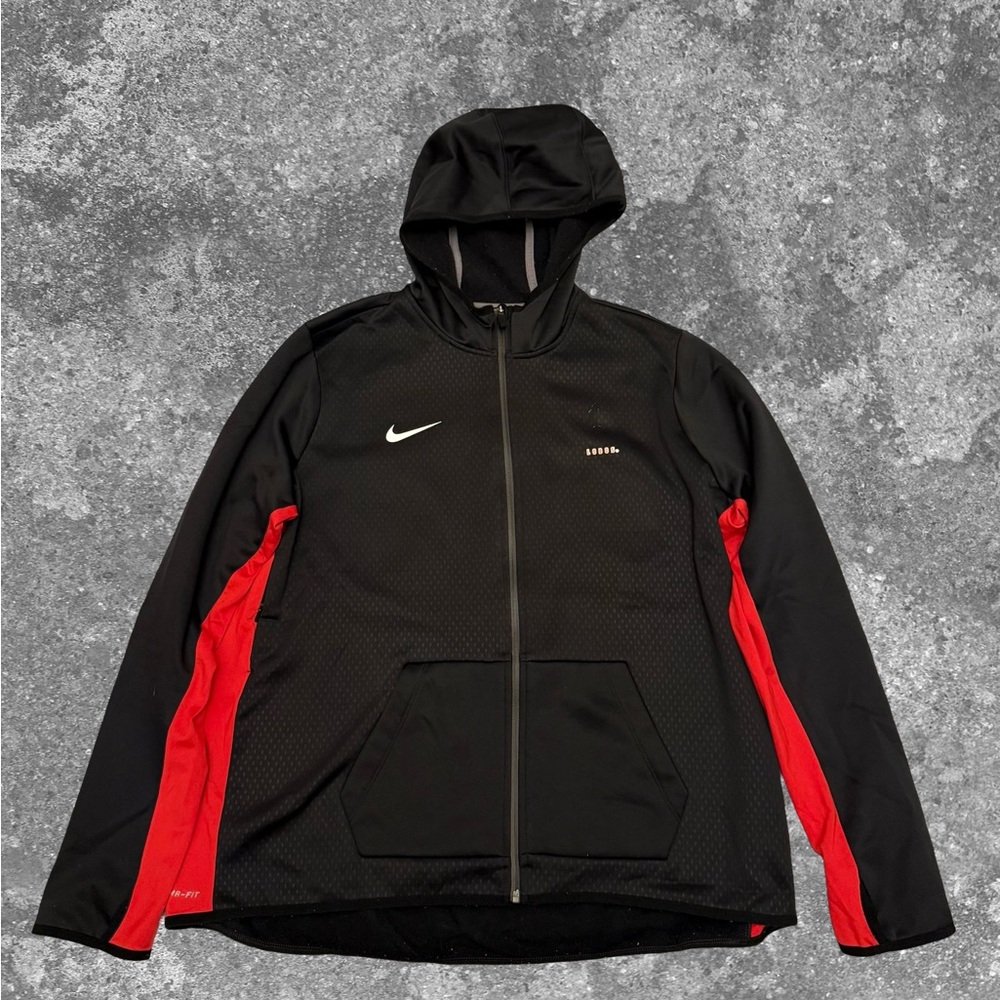 Nike black and red zip up hoodie